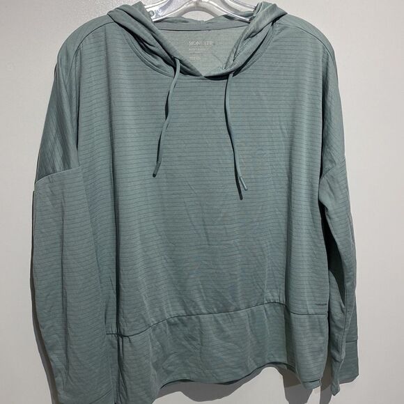 Mondetta Women's Green Performance Luxury Hooded Workout Top Size Small - Picture 2 of 10
